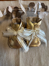 Load image into Gallery viewer, 10cm Lace Bootie - Gold Leather