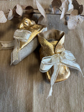 Load image into Gallery viewer, 10cm Lace Bootie - Gold Leather