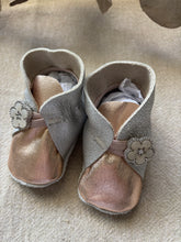 Load image into Gallery viewer, 10cm Button Bootie - Silver & Rose Gold Leather
