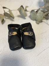 Load image into Gallery viewer, Button Bootie - Black Leather