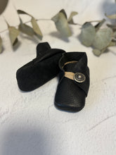 Load image into Gallery viewer, Button Bootie - Black Leather