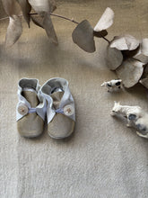 Load image into Gallery viewer, 10cm Button Bootie - White & Gold Leather
