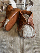 Load image into Gallery viewer, 10cm Lace Bootie - Tan Leather & Cowhide