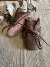 Load image into Gallery viewer, 10cm Lace Bootie - Brown Leather