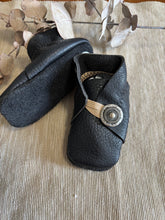 Load image into Gallery viewer, 11cm Button Bootie - Black Leather