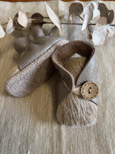 Load image into Gallery viewer, 10cm Button Bootie - Mink Leather & Cowhide