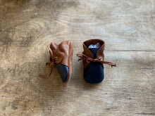 Load image into Gallery viewer, Laced Bootie - Navy & Tan