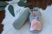 Load image into Gallery viewer, Button Bootie - Rose Gold & Cream