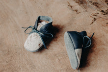 Load image into Gallery viewer, Lace Bootie - Navy & Cowhide