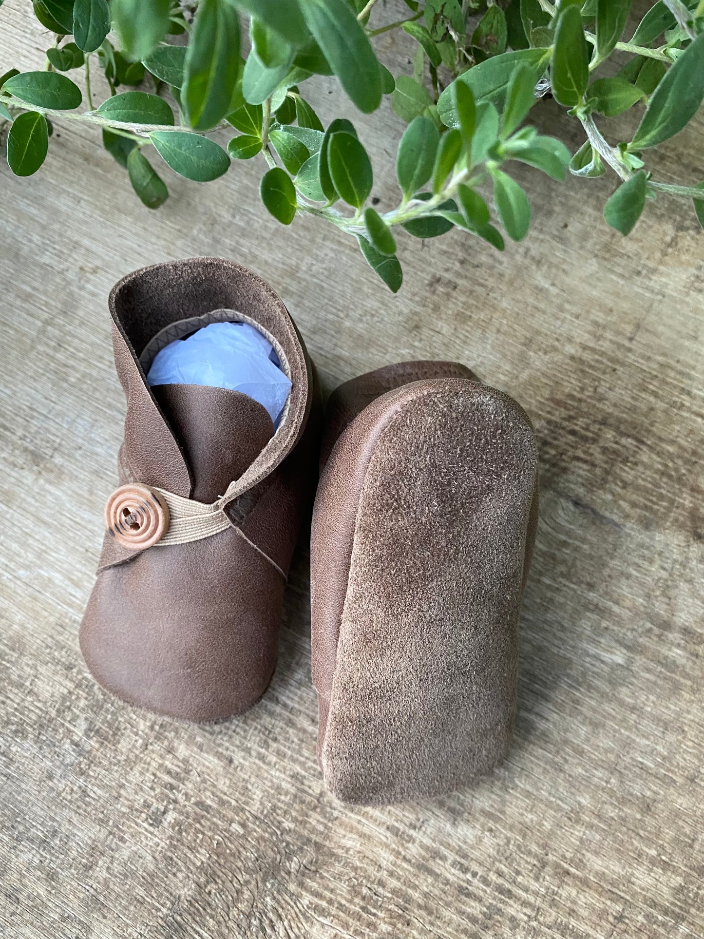 Button Bootie - Brown