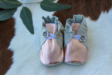 Load image into Gallery viewer, Button Bootie - Rose Gold & Cream