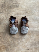 Load image into Gallery viewer, Button Bootie - Brown & Cowhide