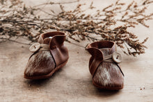 Load image into Gallery viewer, Button Bootie - Tan & Cowhide