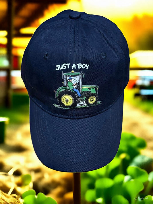 “Just a Boy” Green Tractor Cap