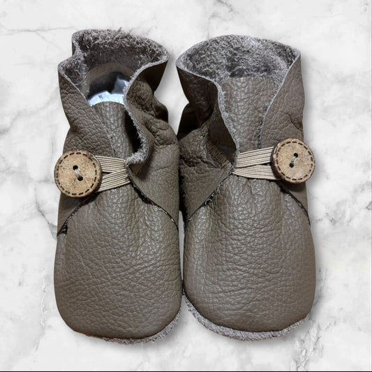 13cm Button Bootie - Mink Leather