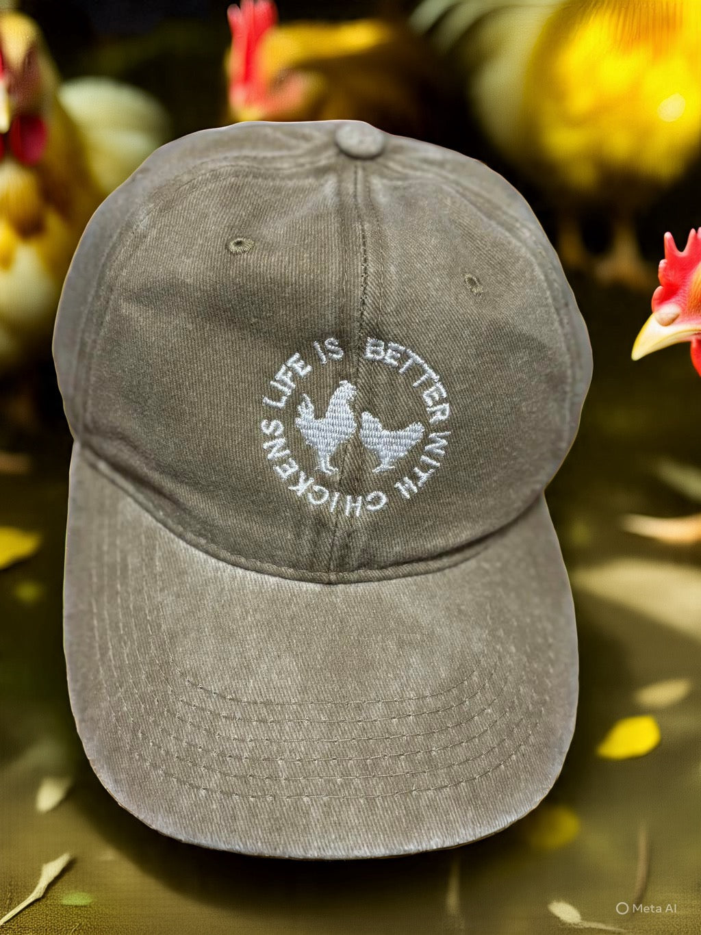 Life is Better with Chickens Adjustable Cap