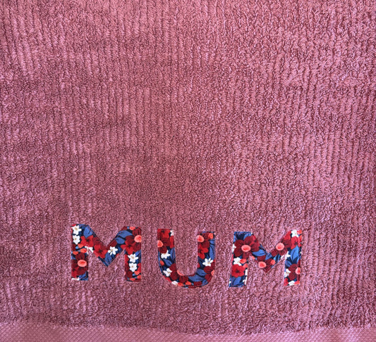 Appliquéd Bath Sheet - Mum