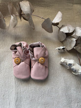 Load image into Gallery viewer, 13cm Button Bootie - Dusty Pink Leather

