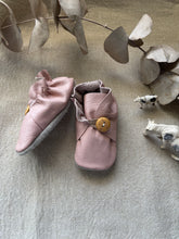 Load image into Gallery viewer, 13cm Button Bootie - Dusty Pink Leather
