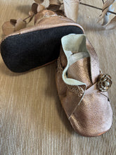 Load image into Gallery viewer, 10cm Button Bootie - Rose Gold Leather
