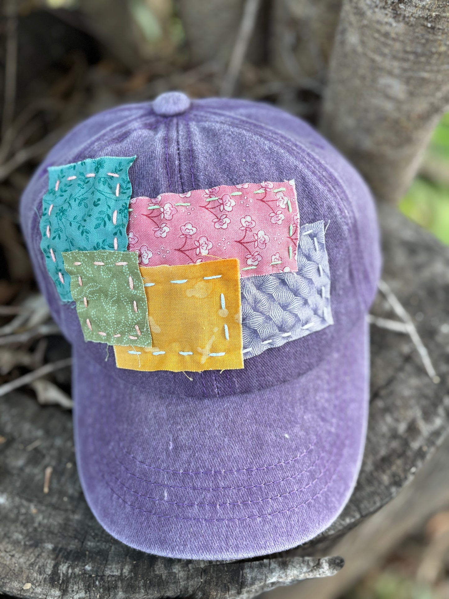 “Patches” Appliqué Children’s Caps - Hand Embroidered