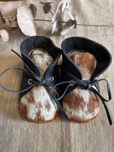 Load image into Gallery viewer, 11cm Lace Bootie - Navy Leather &amp; Cowhide
