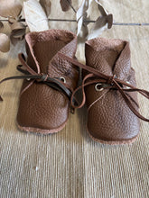 Load image into Gallery viewer, 10cm Lace Bootie - Brown Leather
