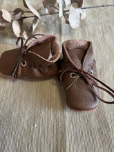 Load image into Gallery viewer, 10cm Lace Bootie - Brown Leather
