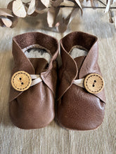 Load image into Gallery viewer, 10cm Button Bootie - Dark Tan Leather
