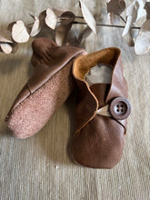 Load image into Gallery viewer, 11cm Button Bootie - Dark Tan Leather
