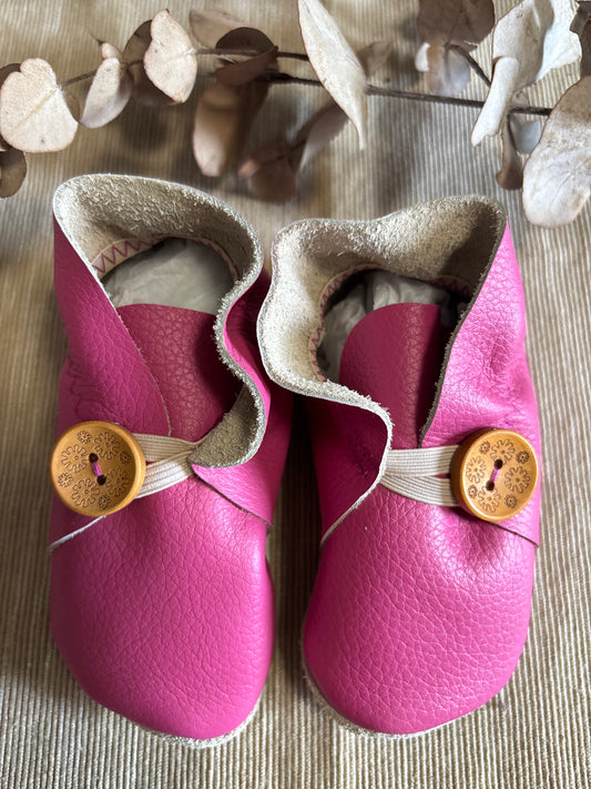 12cm Button Bootie - Fuchsia Leather