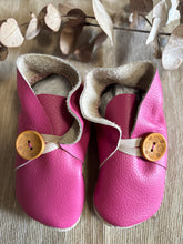 Load image into Gallery viewer, 12cm Button Bootie - Fuchsia Leather
