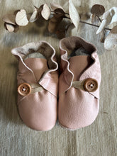 Load image into Gallery viewer, 12cm Button Bootie - Dusty Pink Leather
