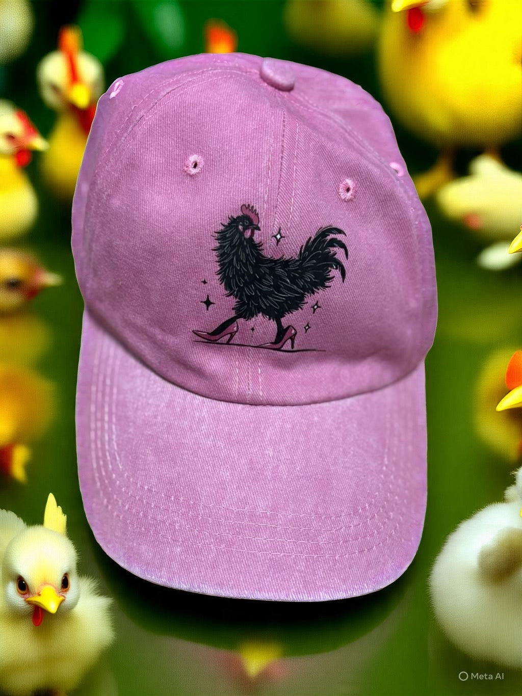 Black Chicken Adjustable Cap