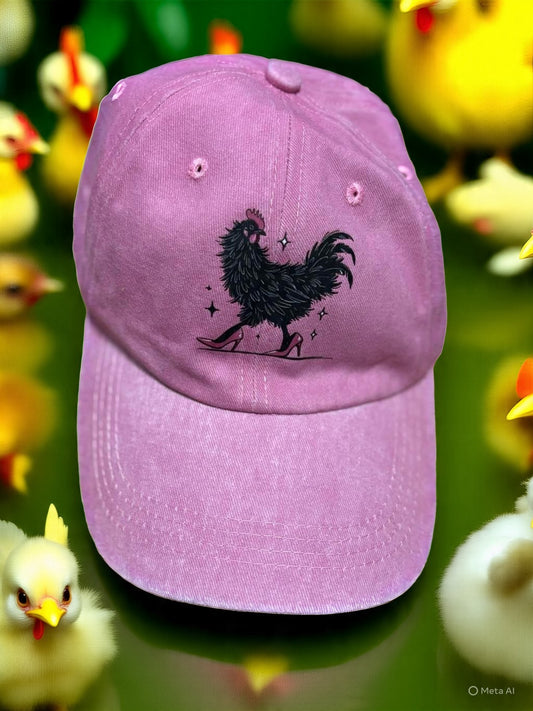 Black Chicken Adjustable Cap