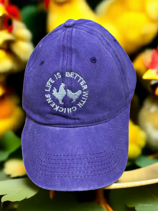Life is Better with Chickens Adjustable Cap