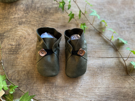 Button Bootie - Olive