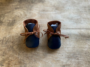 Laced Bootie - Navy & Tan