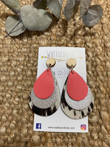 Leather and Cowhide Earrings