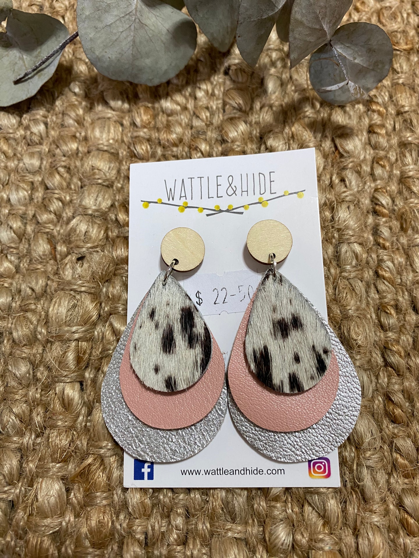 Leather and Cowhide Earrings