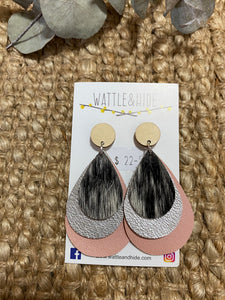 Genuine Leather and Cowhide Earrings