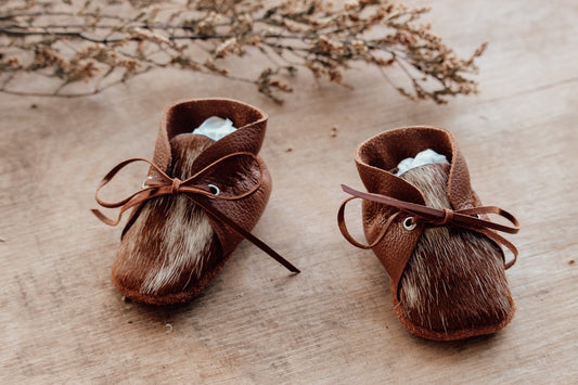 Lace Bootie - Tan & Cowhide
