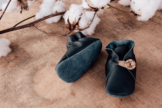 Button Bootie - Navy