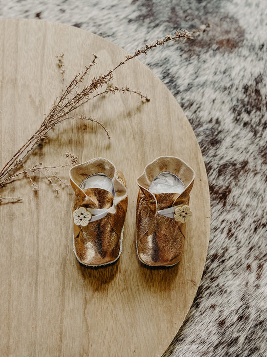 Button Bootie - Gold